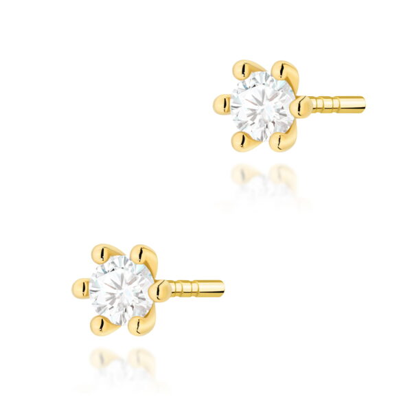Kolczyki Diament 2 x 0,08ct żółte złoto