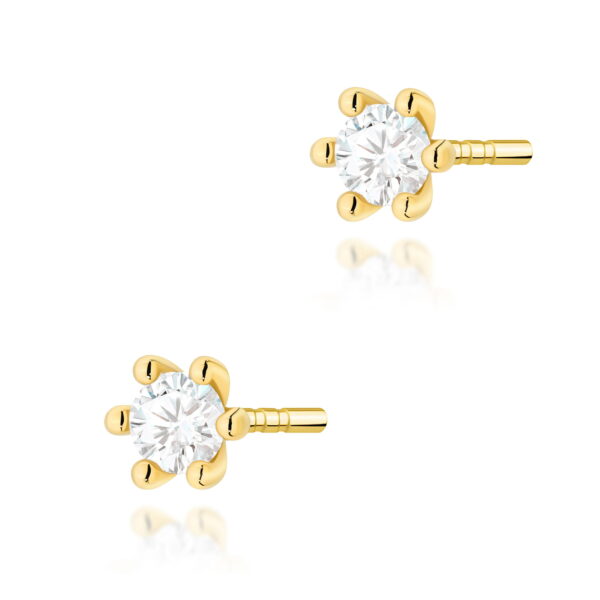 Kolczyki Diament 2 x 0,10ct żółte złoto
