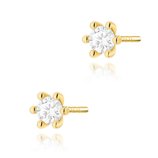 Kolczyki Diament 2 x 0,15ct żółte złoto