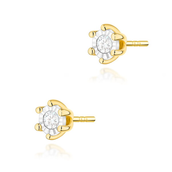 Kolczyki K0222BT Diament 2 x 0,08ct żółte złoto
