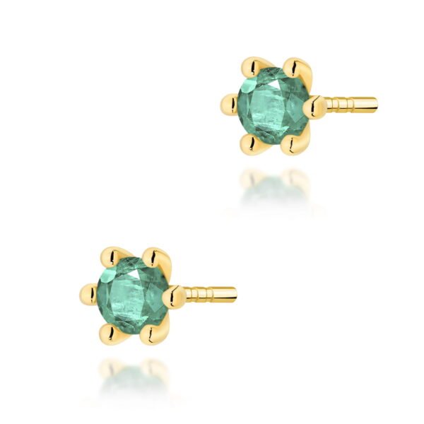 Kolczyki Szmaragd 2 x 0,15ct żółte złoto