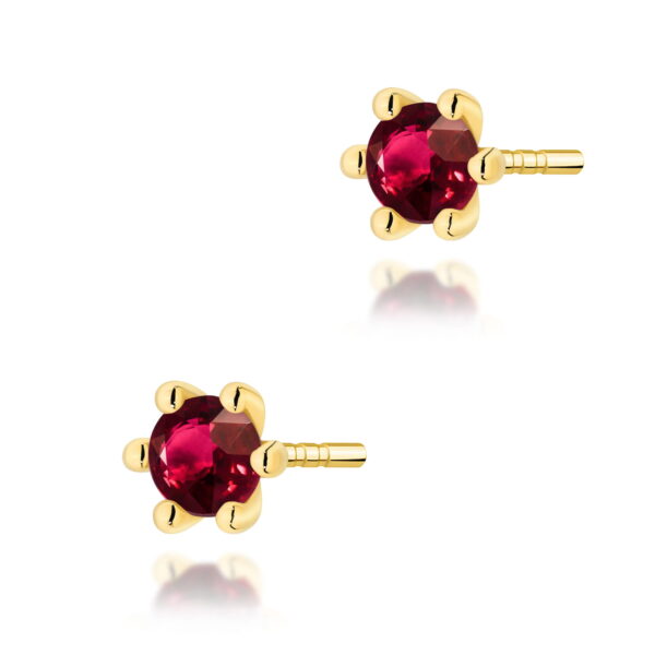 Kolczyki Rubin 2 x 0,15ct żółte złoto