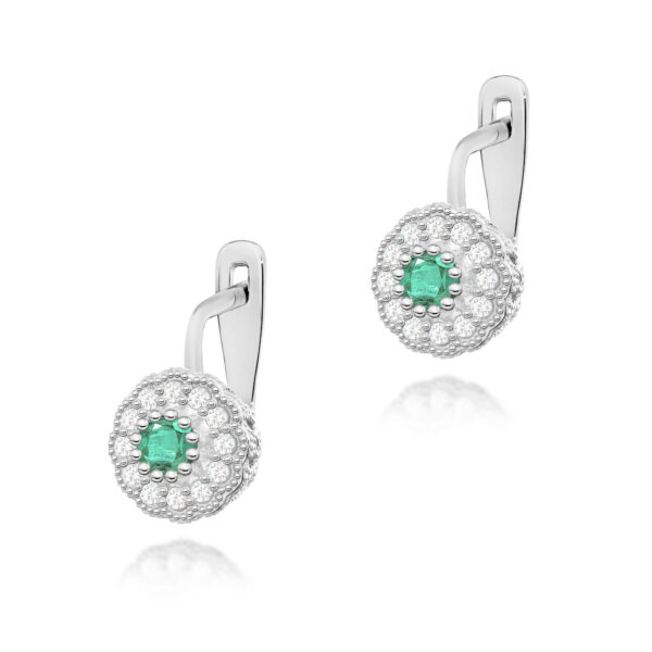 Kolczyki Szmaragd 2 x 0.30ct białe złoto