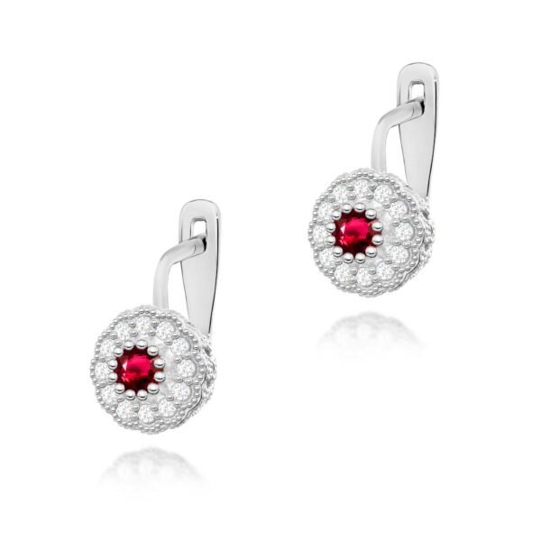 Kolczyki Rubin 2 x 0.30ct białe złoto