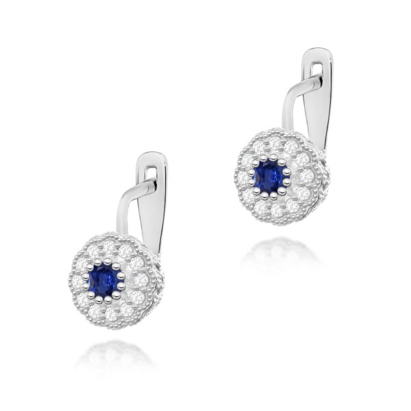 Kolczyki Szafir 2 x 0.30ct białe złoto
