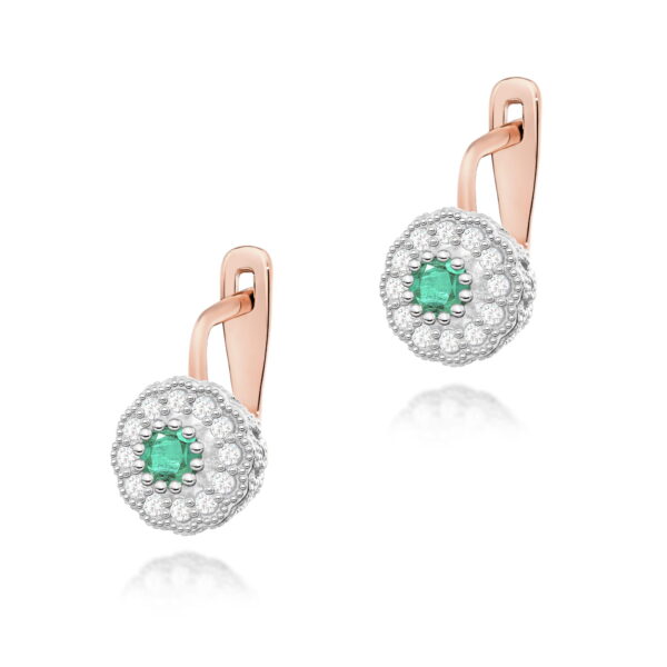 Kolczyki Szmaragd 2 x 0.30ct różowe złoto