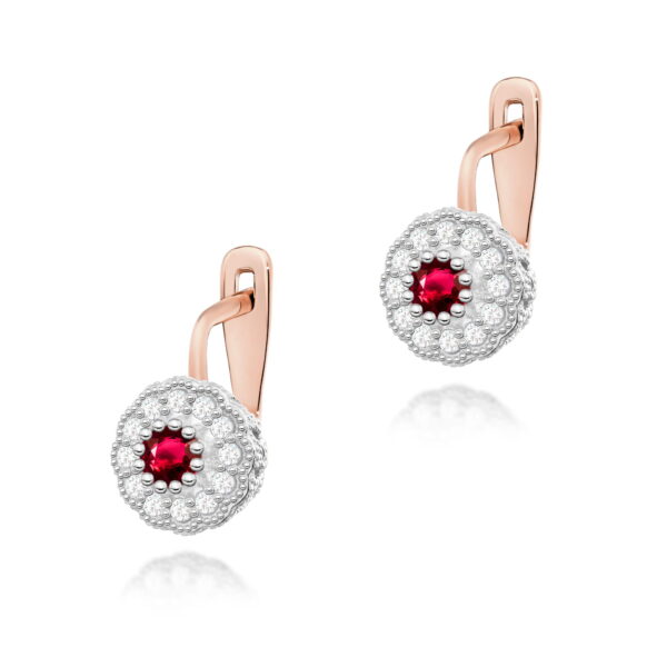 Kolczyki Rubin 2 x 0.30ct różowe złoto