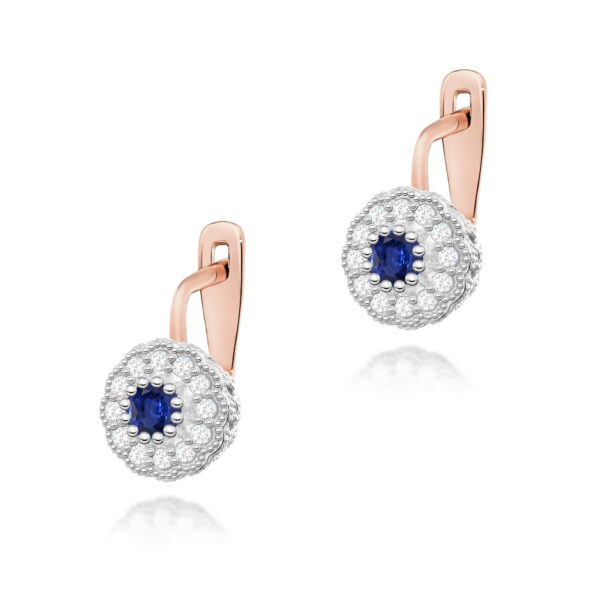 Kolczyki Szafir 2 x 0.30ct różowe złoto