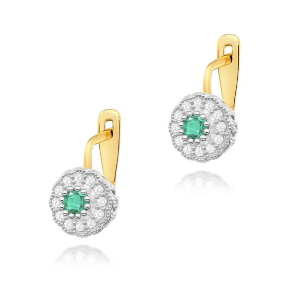 Kolczyki Szmaragd 2 x 0.30ct żółte złoto