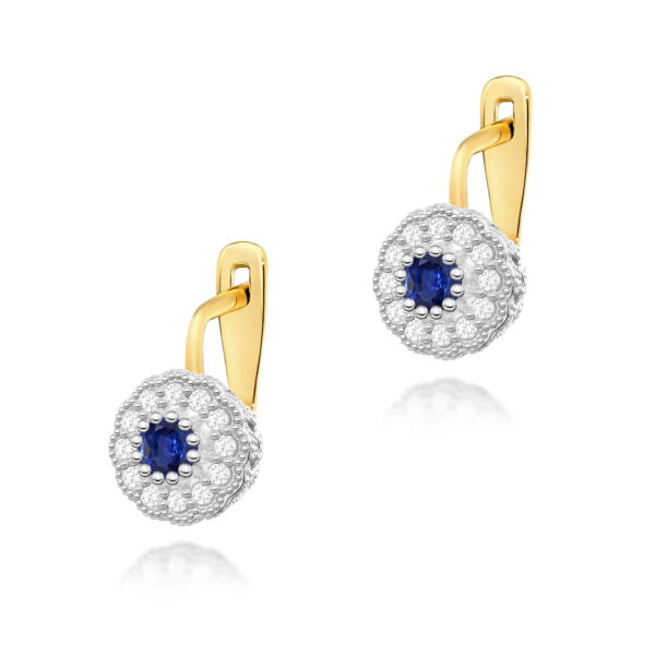 Kolczyki Szafir 2 x 0.30ct żółte złoto