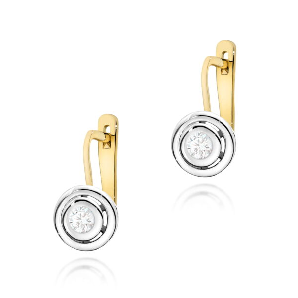 Kolczyki Diament 2 x 0,10ct żółte złoto