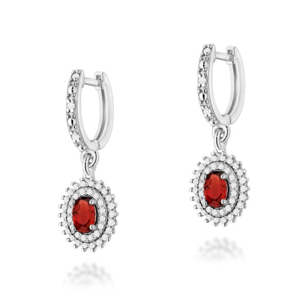 Kolczyki Granat 2 x 0,50ct białe złoto