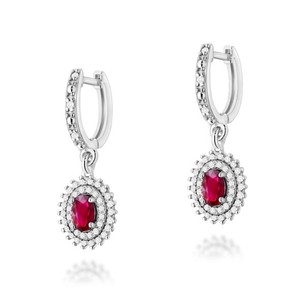 Kolczyki Rubin 2 x 0,60ct białe złoto