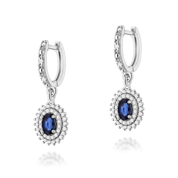 Kolczyki Szafir 2 x 0,70ct białe złoto
