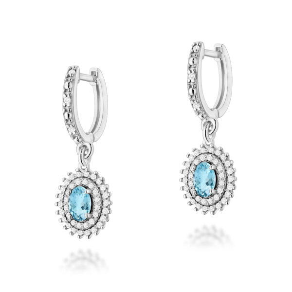 Kolczyki Topaz Swiss 2 x 0,50ct białe złoto