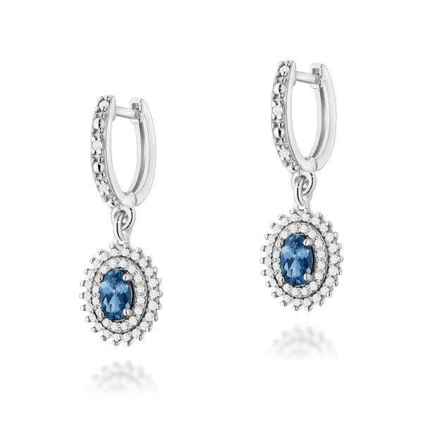 Kolczyki Topaz London Blue 2 x 0,50ct białe złoto