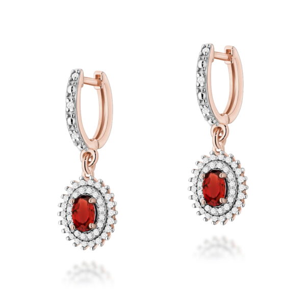 Kolczyki Granat 2 x 0,50ct różowe złoto