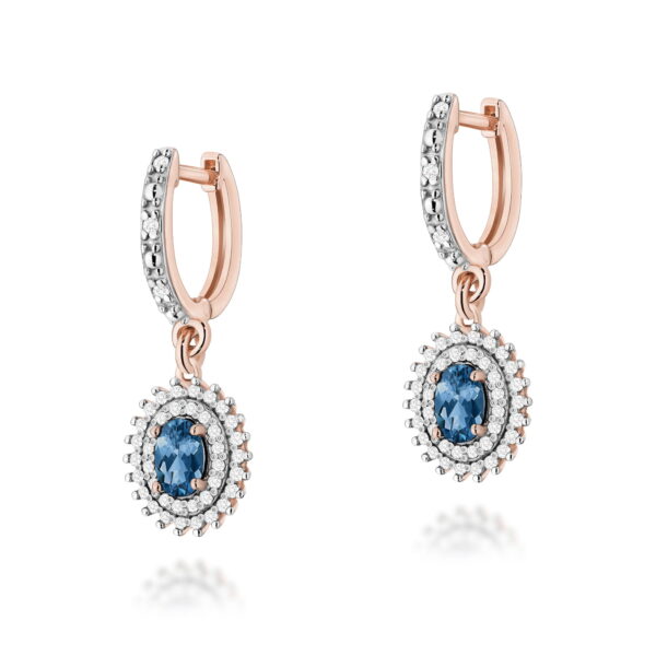 Kolczyki Topaz London Blue 2 x 0,50ct różowe złoto