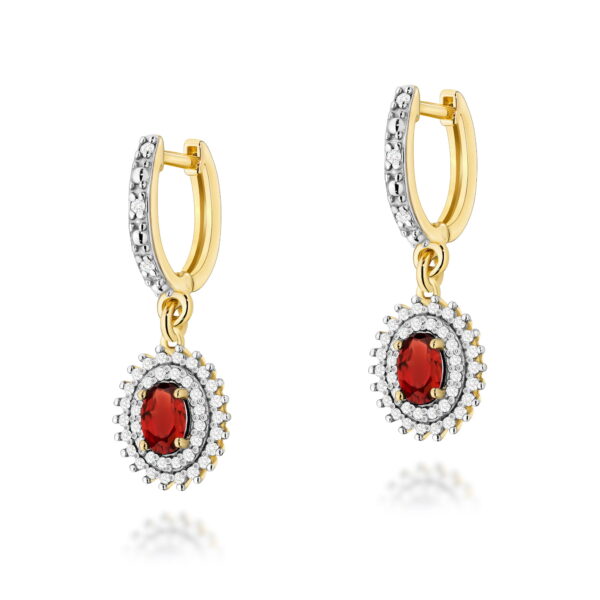 Kolczyki Granat 2 x 0,50ct żółte złoto