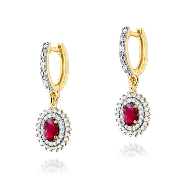 Kolczyki Rubin 2 x 0,60ct żółte złoto