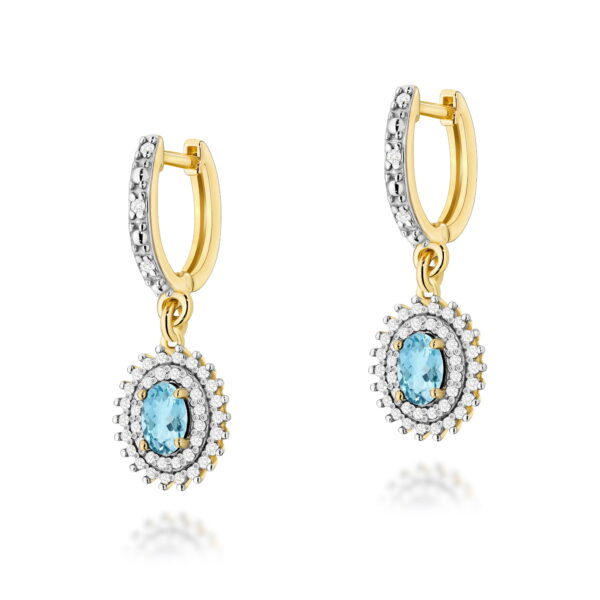 Kolczyki Topaz Swiss 2 x 0,50ct żółte złoto