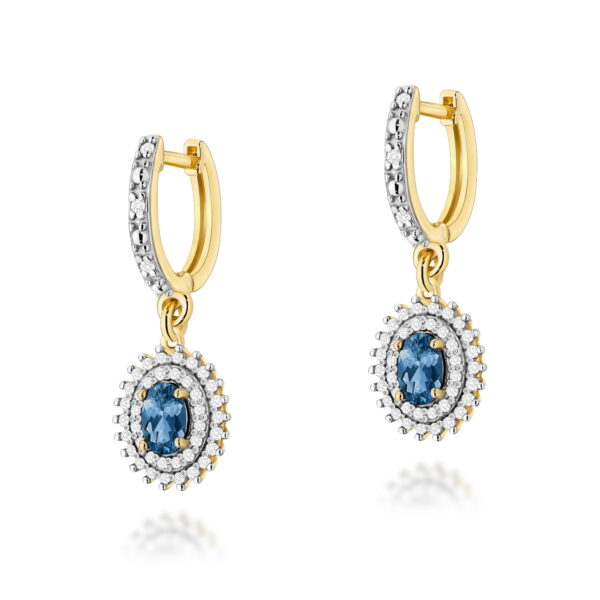 Kolczyki Topaz London Blue 2 x 0,50ct żółte złoto