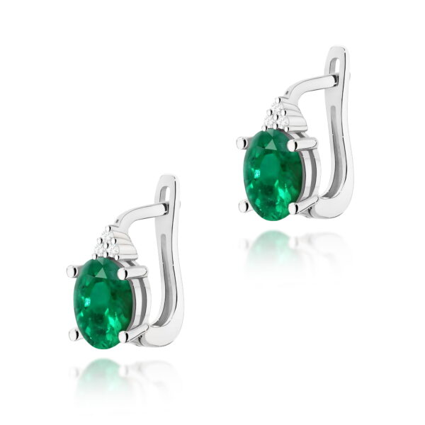 Kolczyki Szmaragd 2 x 0,80ct białe złoto