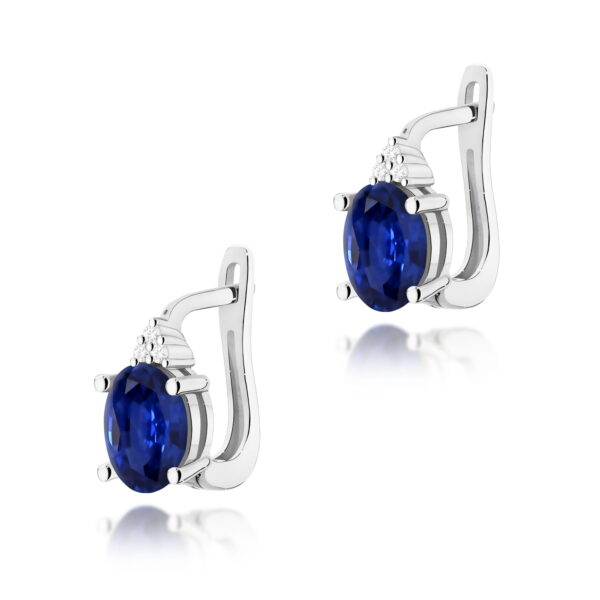 Kolczyki Szafir 2 x 0,90ct białe złoto