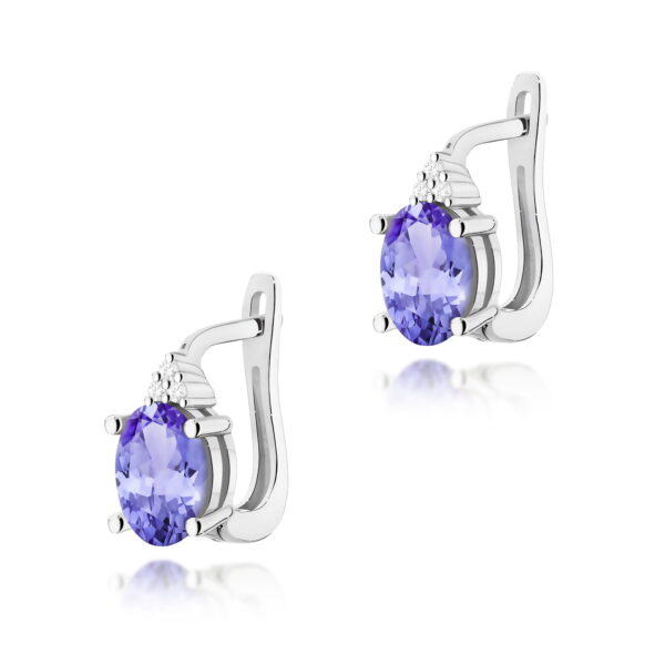 Kolczyki Tanzanit 2 x 0,70ct białe złoto