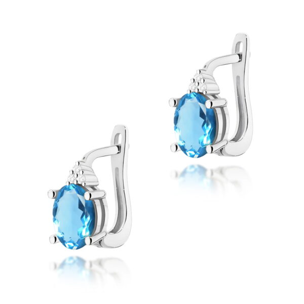 Kolczyki Topaz Swiss 2 x 0,90ct białe złoto