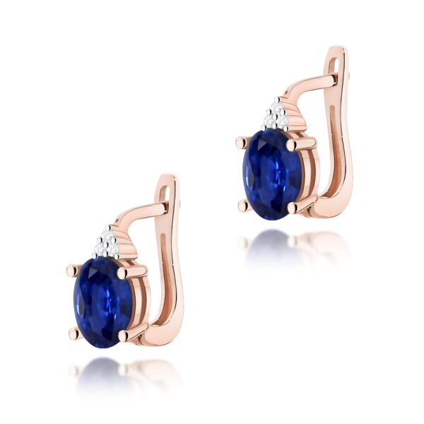 Kolczyki Szafir 2 x 0,90ct różowe złoto