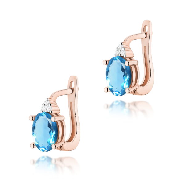 Kolczyki Topaz Swiss 2 x 0,90ct różowe złoto