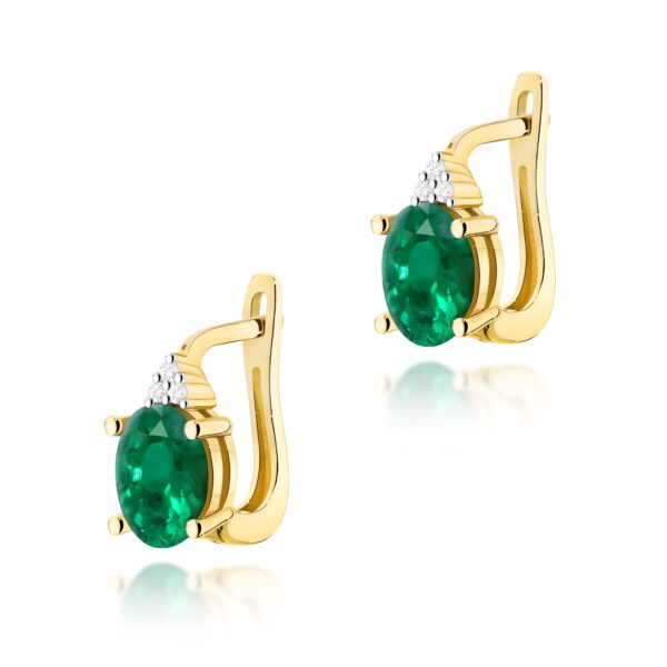 Kolczyki Szmaragd 2 x 0,80ct żółte złoto