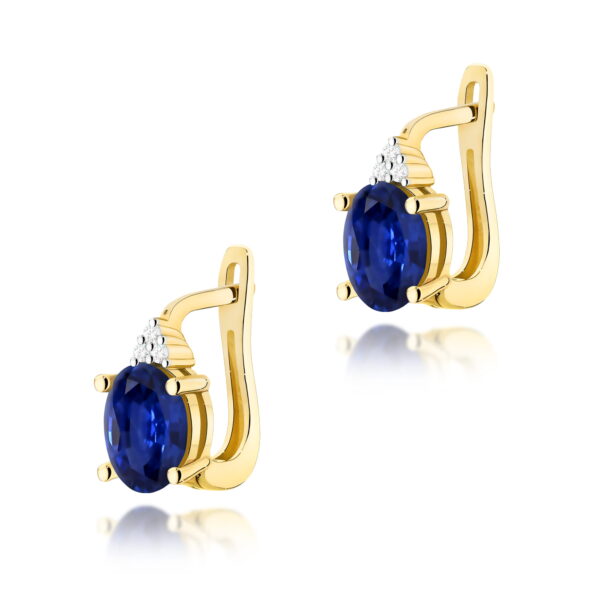Kolczyki Szafir 2 x 0,90ct żółte złoto