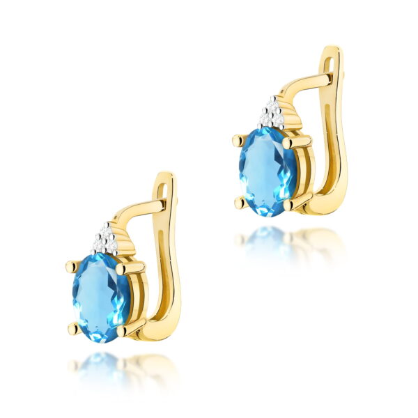 Kolczyki Topaz Swiss 2 x 0,90ct żółte złoto