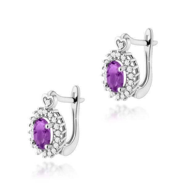 Kolczyki Ametyst 2 x 0,80ct białe złoto
