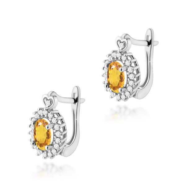 Kolczyki Cytryn 2 x 0,60ct białe złoto