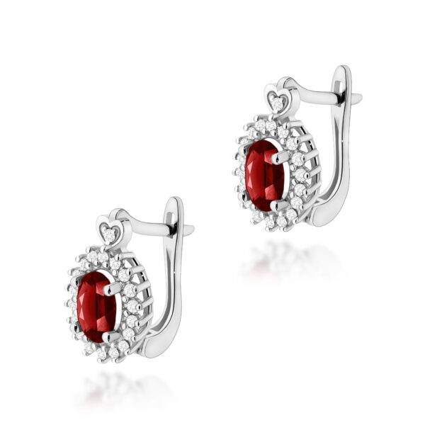 Kolczyki Granat 2 x 0,50ct białe złoto