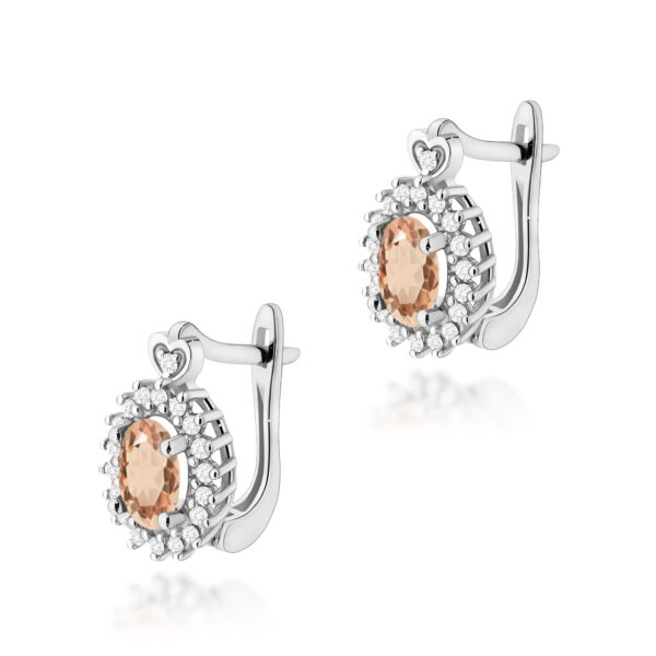Kolczyki Morganit 2 x 0,40ct białe złoto