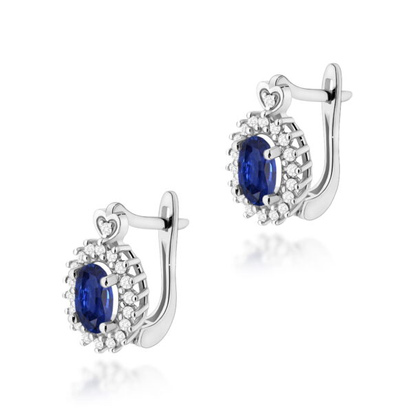 Kolczyki Szafir 2 x 0,70ct białe złoto
