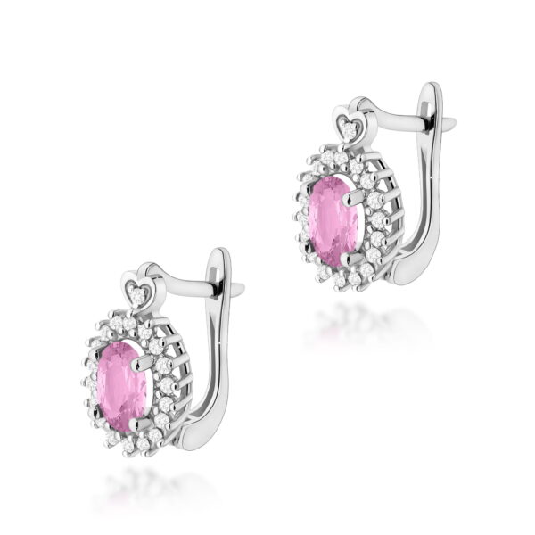 Kolczyki Szafir Różowy 2 x 0,45ct białe złoto