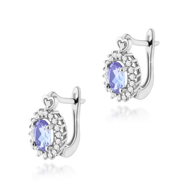 Kolczyki Tanzanit 2 x 0,40ct białe złoto