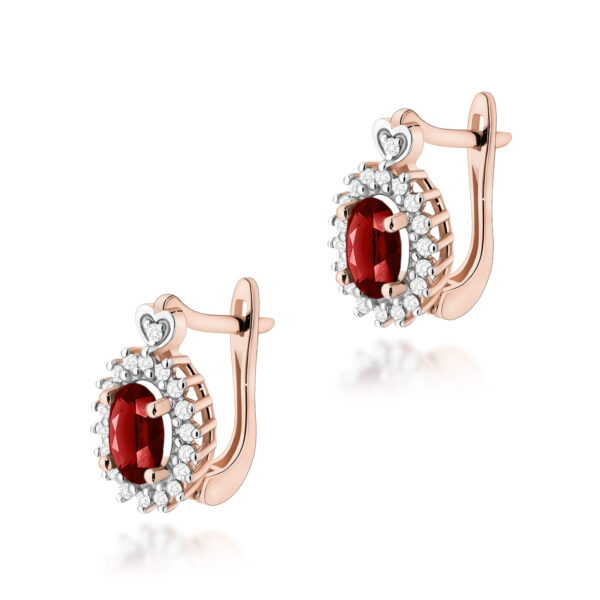 Kolczyki Granat 2 x 0,50ct różowe złoto