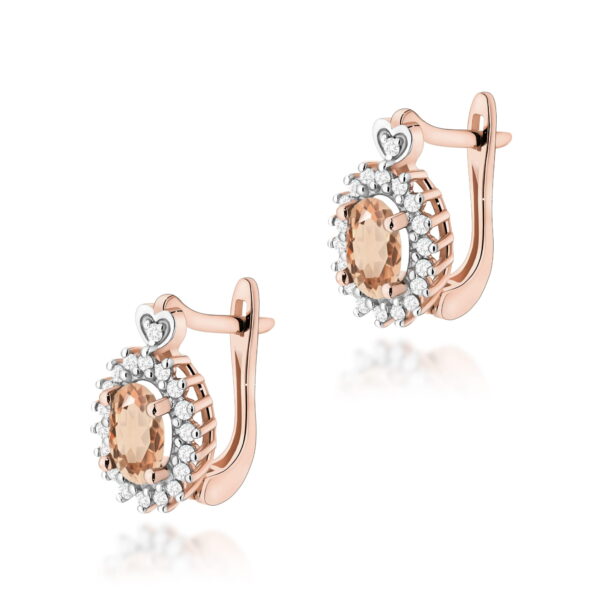 Kolczyki Morganit 2 x 0,40ct różowe złoto
