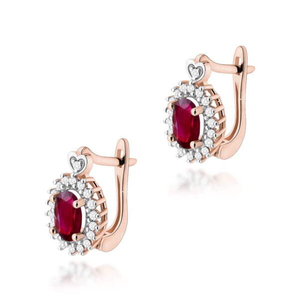 Kolczyki Rubin 2 x 0,60ct różowe złoto