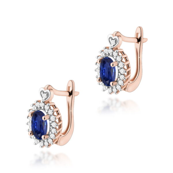 Kolczyki Szafir 2 x 0,70ct różowe złoto