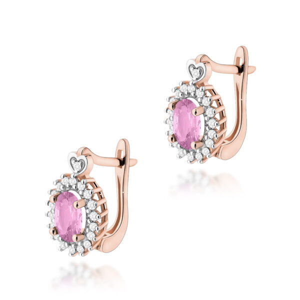 Kolczyki Szafir Różowy 2 x 0,45ct różowe złoto