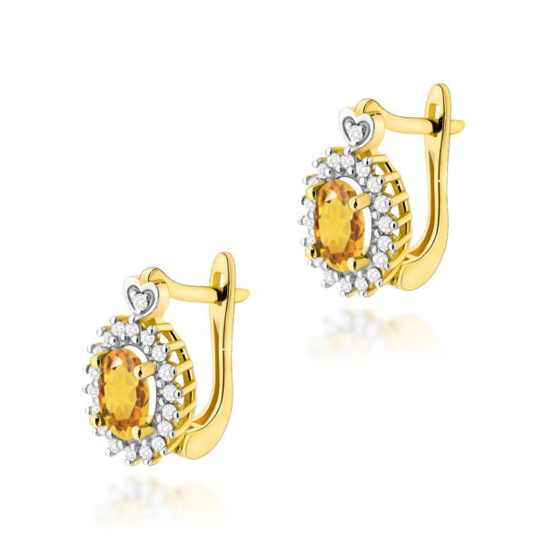 Kolczyki Cytryn 2 x 0,60ct żółte złoto