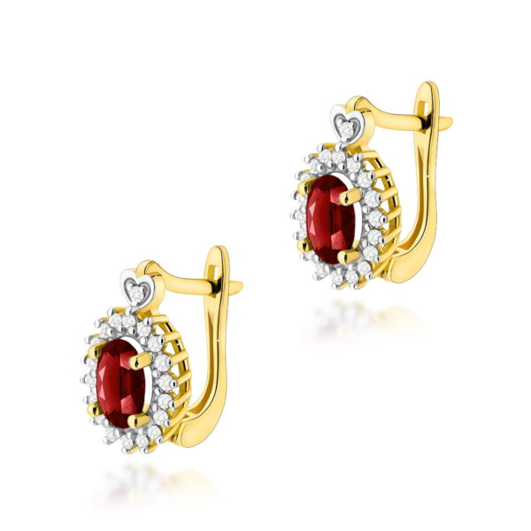 Kolczyki Granat 2 x 0,50ct żółte złoto