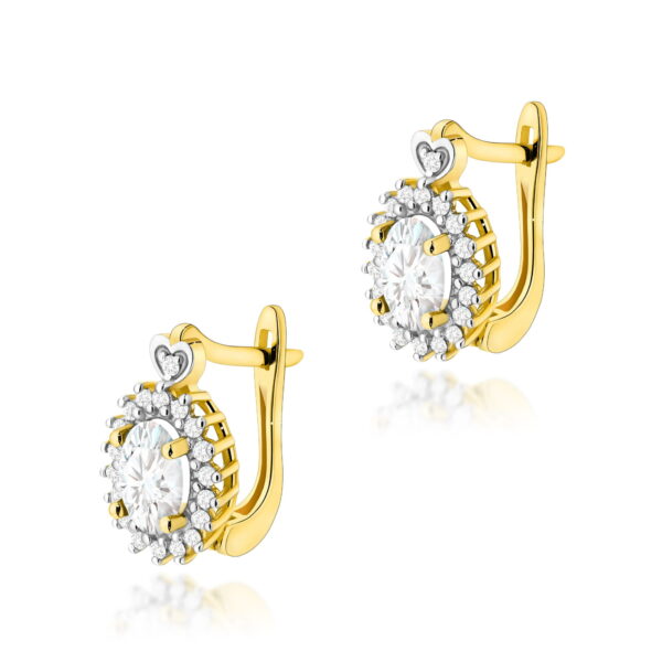 Kolczyki Diament Laboratoryjny 2 x 0,40ct żółte złoto
